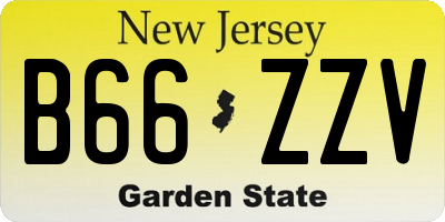 NJ license plate B66ZZV