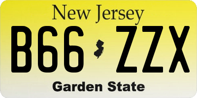 NJ license plate B66ZZX