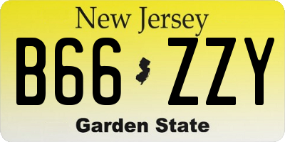 NJ license plate B66ZZY