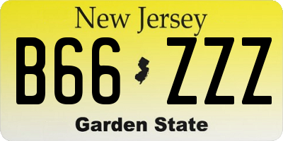 NJ license plate B66ZZZ