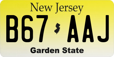 NJ license plate B67AAJ