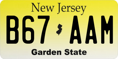 NJ license plate B67AAM