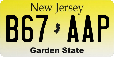 NJ license plate B67AAP
