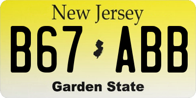 NJ license plate B67ABB