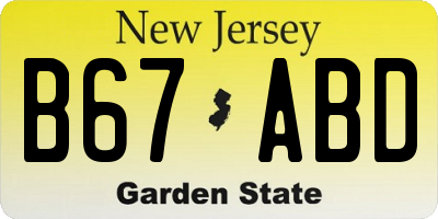 NJ license plate B67ABD