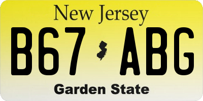 NJ license plate B67ABG