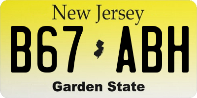 NJ license plate B67ABH