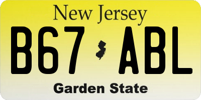 NJ license plate B67ABL