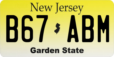 NJ license plate B67ABM