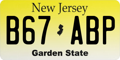 NJ license plate B67ABP