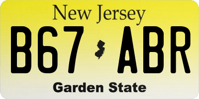 NJ license plate B67ABR