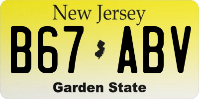 NJ license plate B67ABV