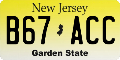 NJ license plate B67ACC