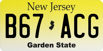 NJ license plate B67ACG