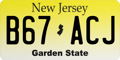 NJ license plate B67ACJ
