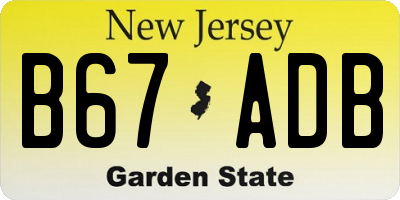 NJ license plate B67ADB
