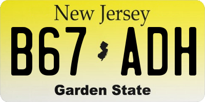 NJ license plate B67ADH