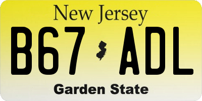 NJ license plate B67ADL