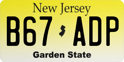 NJ license plate B67ADP