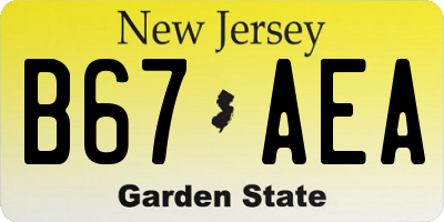 NJ license plate B67AEA