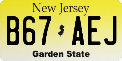 NJ license plate B67AEJ