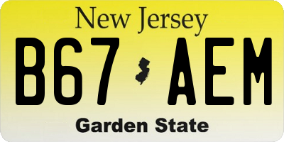 NJ license plate B67AEM