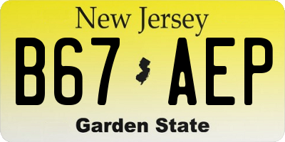 NJ license plate B67AEP