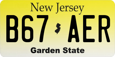 NJ license plate B67AER