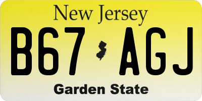NJ license plate B67AGJ