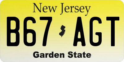 NJ license plate B67AGT