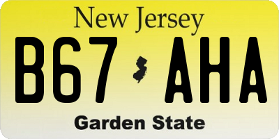 NJ license plate B67AHA