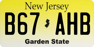 NJ license plate B67AHB