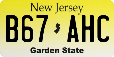 NJ license plate B67AHC