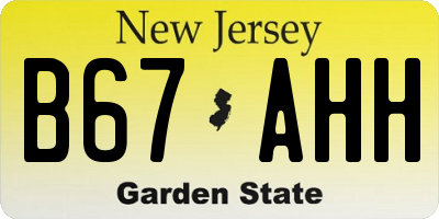 NJ license plate B67AHH