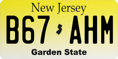 NJ license plate B67AHM