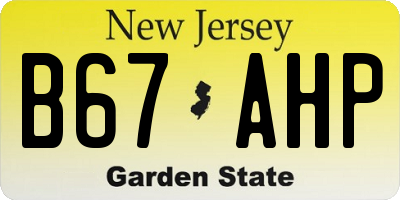 NJ license plate B67AHP
