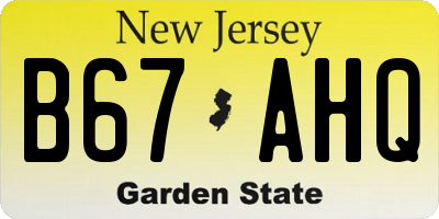 NJ license plate B67AHQ