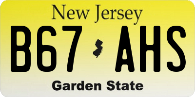 NJ license plate B67AHS