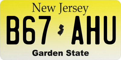 NJ license plate B67AHU