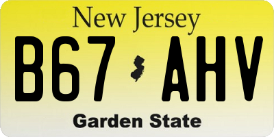 NJ license plate B67AHV