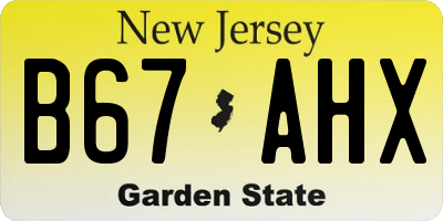 NJ license plate B67AHX