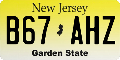 NJ license plate B67AHZ