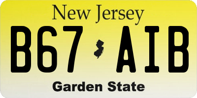 NJ license plate B67AIB