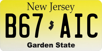 NJ license plate B67AIC