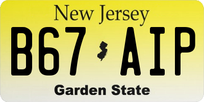 NJ license plate B67AIP