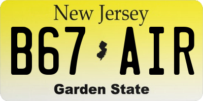 NJ license plate B67AIR