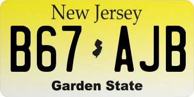 NJ license plate B67AJB