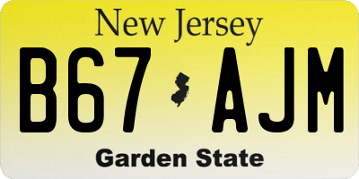 NJ license plate B67AJM
