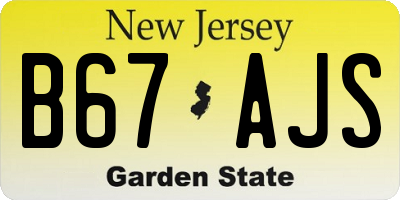 NJ license plate B67AJS