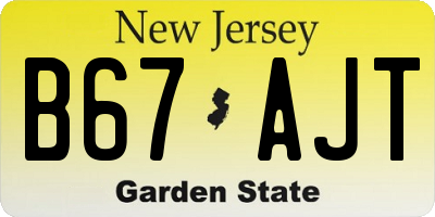 NJ license plate B67AJT